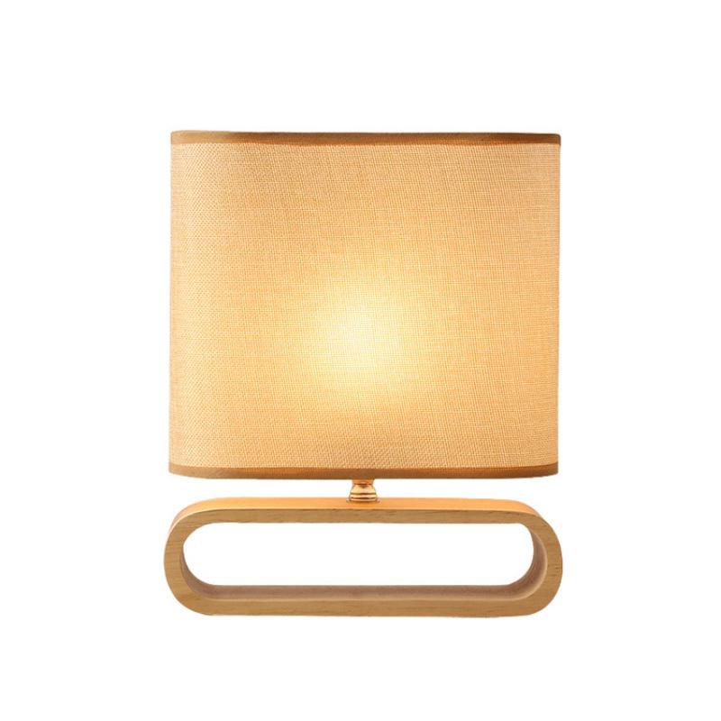 

Скандинавская настольная лампа с деревянным основанием, тканевым абажуром, настольные светильники для гостиной, спальни, прикроватная настольная лампа, лампа для чтения, патрон E27 Warm white&UK plug