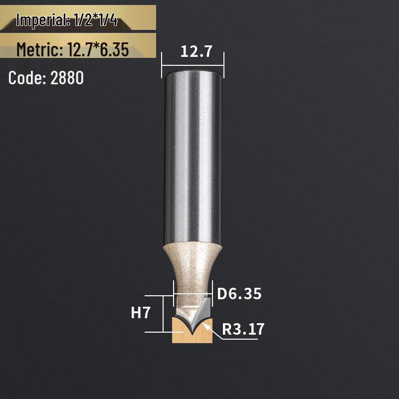 Professionelles 1/2" Schaft Wolframstahl Spitzschnitzmesser & 1/4" Schaft Trimmer Fräser für Holzbearbeitung