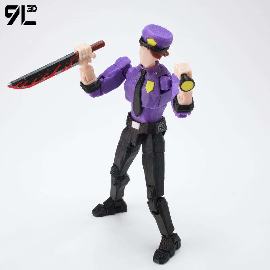 9L3D Printed Horror Game FNAF Freddy Fazbear's Purple Guy Toy Action Figures Anime Model Lucky13 Dummy Titan13 Collectible Model