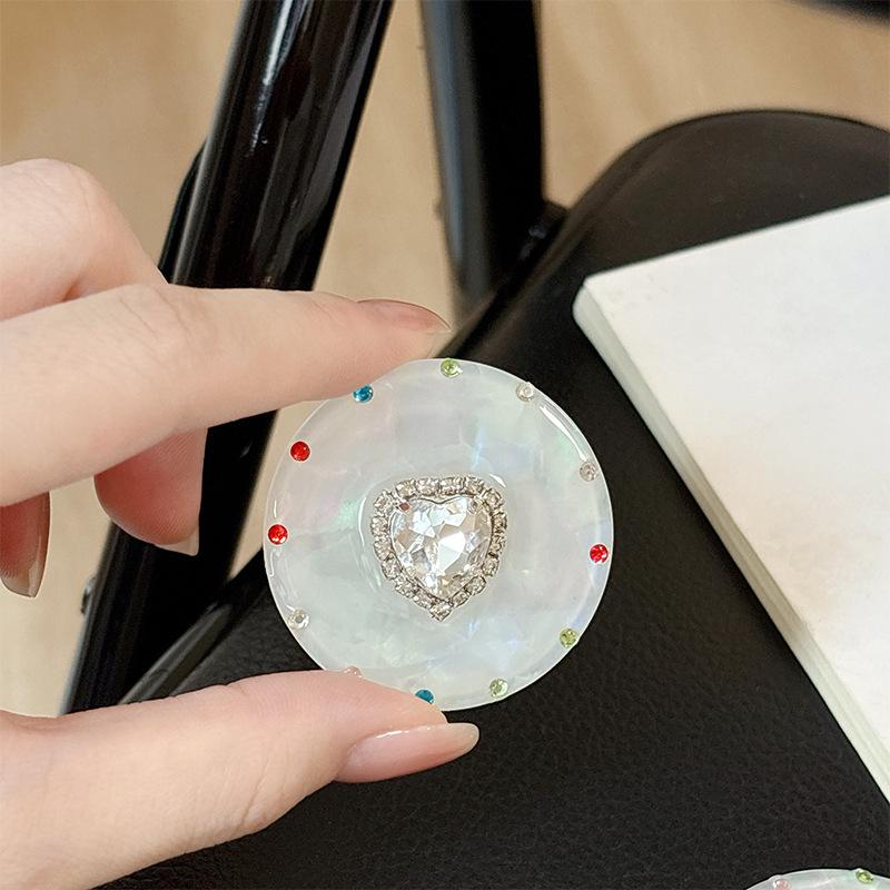 Korean Gem Rhinestone Heart Ring Phone Holder & Stand