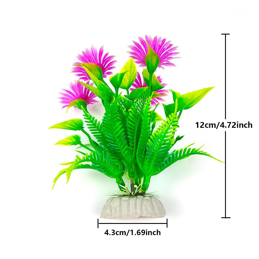 Aquarium Artificial Flowering Plants Decoration Fish Tank Landscaping Water Grass Ornaments Aquatic Simulated Flower Plant Supplies