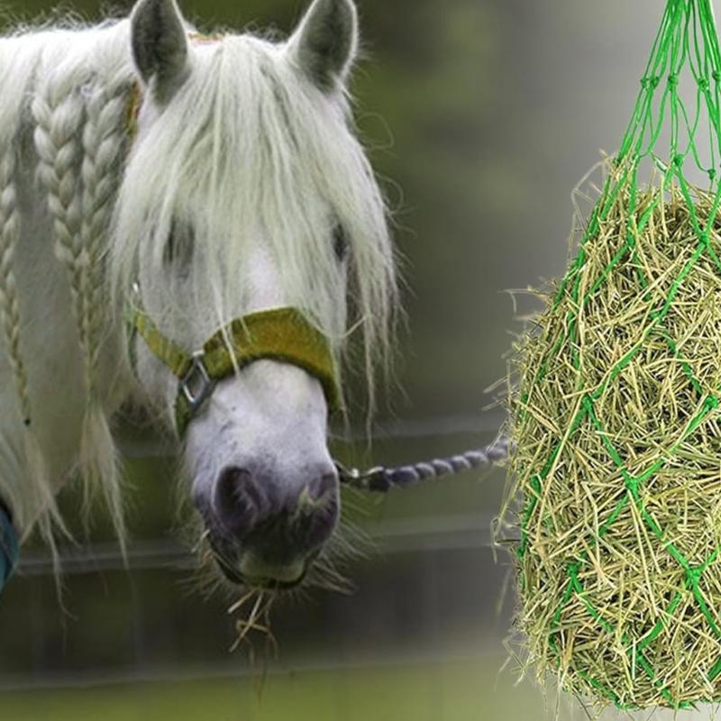 2 Stück Großes langsames Futterheu-Netz für Pferde 40 Zoll Löcher Fördert natürliches Weideverhalten
