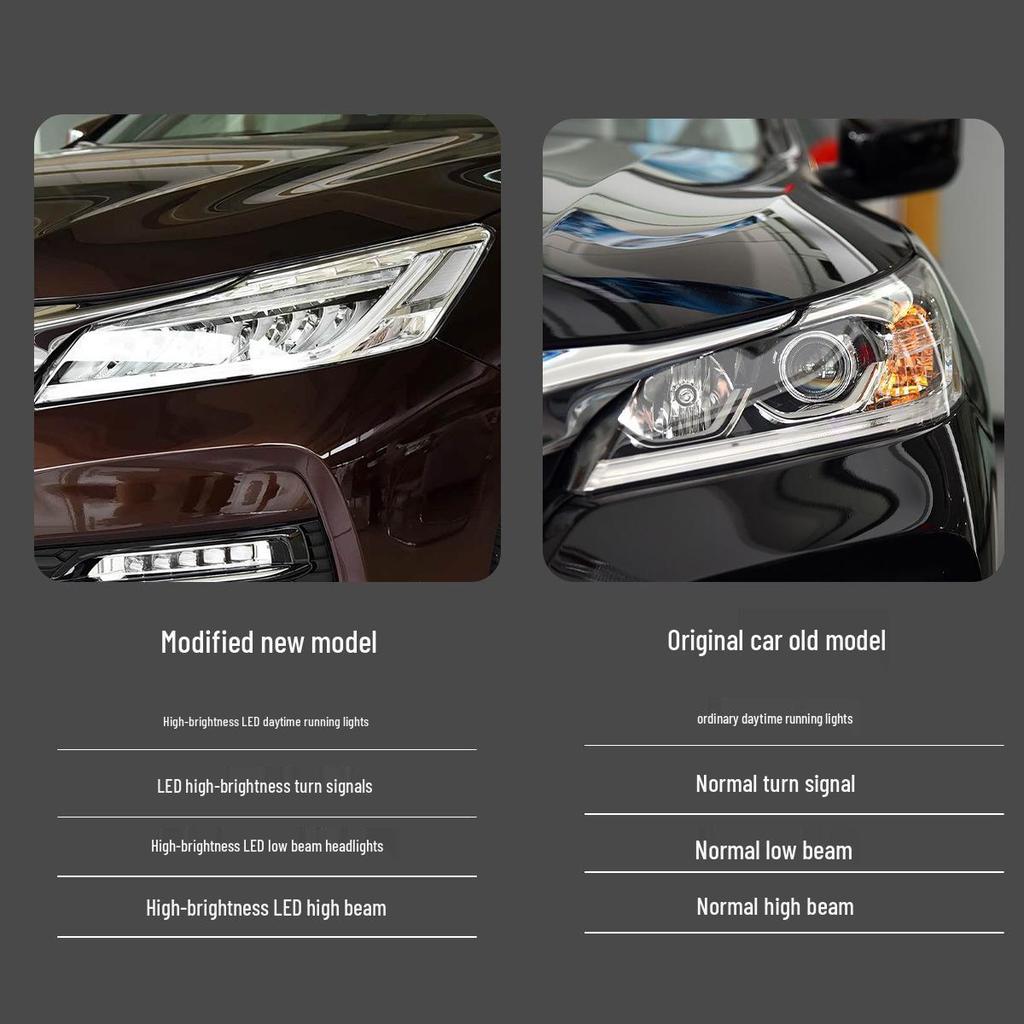 16-17 9.5th Gen Accord LED Headlight Assembly with Daytime Running Lights & Sequential Turn Signals