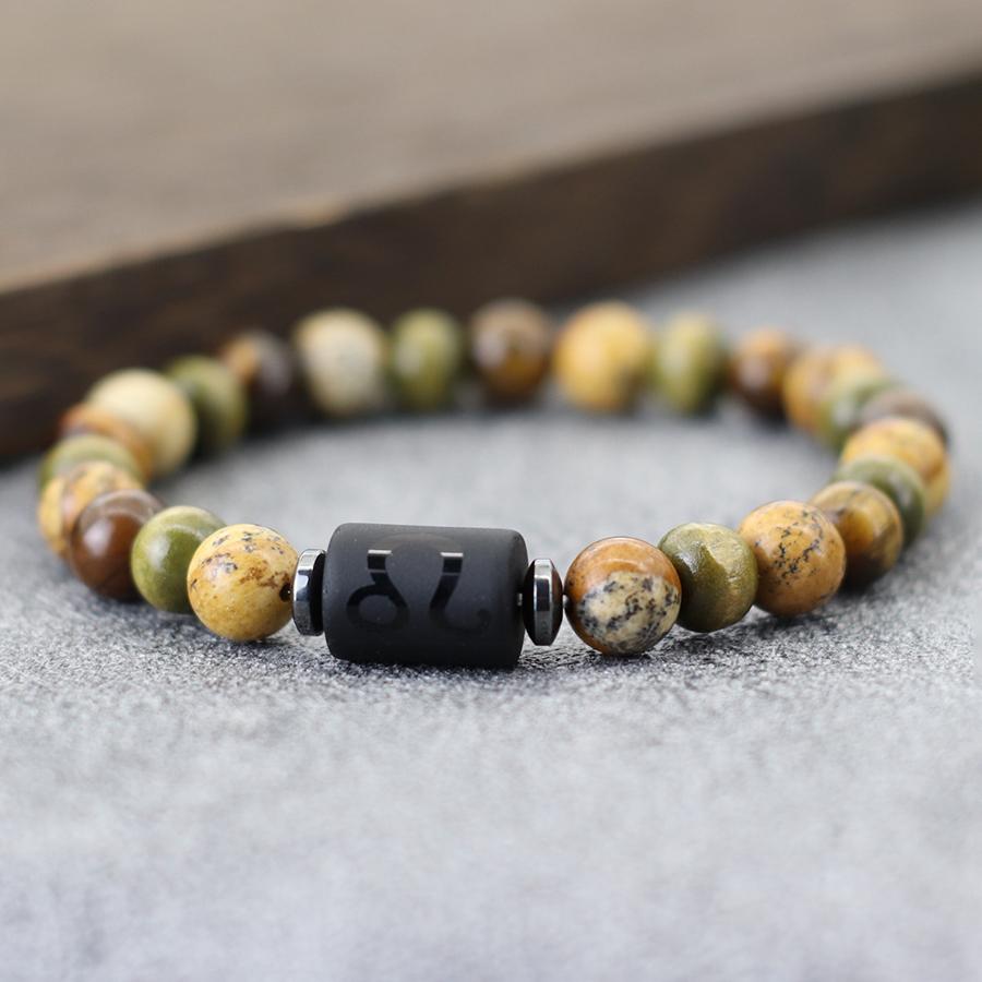 Twelve Zodiac Signs Beaded Bracelet Natural Hematite Tiger Eye Stone Braclet Men Women Buddha Beads Yoga Healing Couple Braslet
