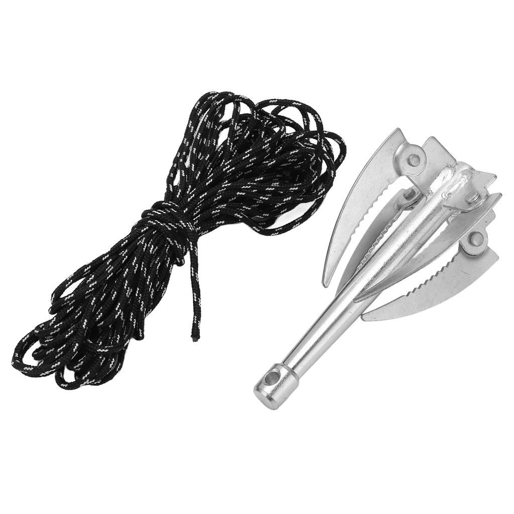 Fishing Water Grass Knife with 10m Rope Foldable Galvanized Iron Rust Resistance Durable Weed Remover