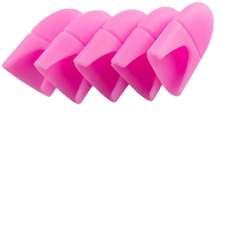 Silicone Nail Polish Remover Caps and Non-slip Anti-prick Gloves with Thimbles for Needle Pulling and Guitar Finger Protection.