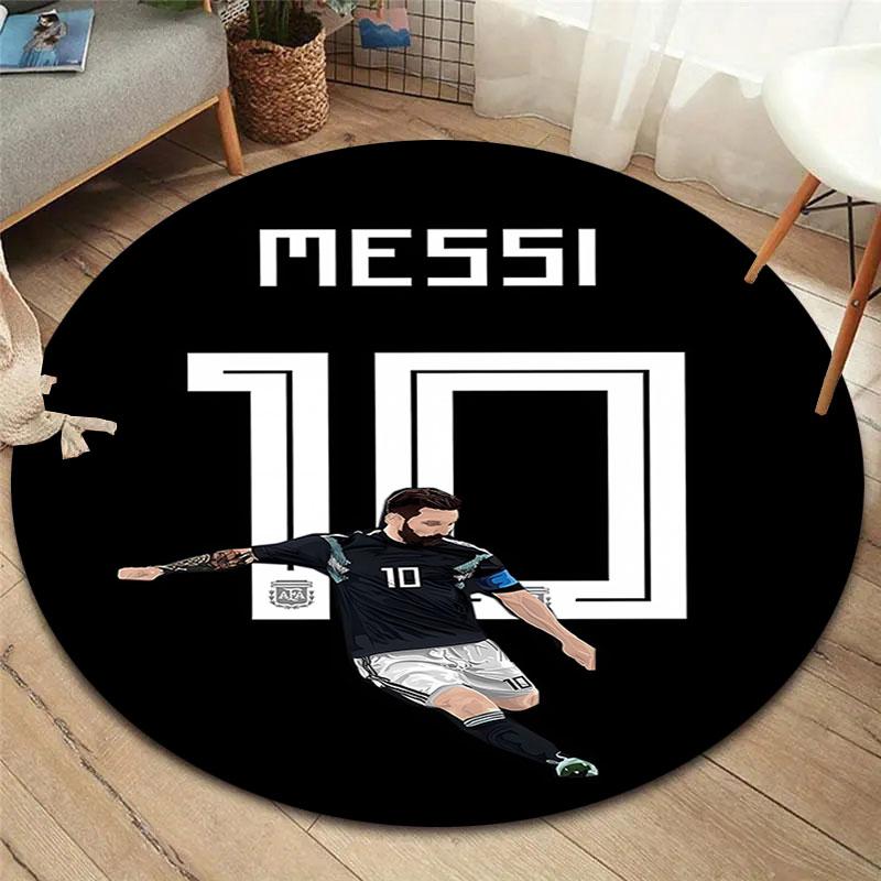 Messi Round Area Rug,Carpet Rug for Living Room Bedroom Sofa Playroom Decor,Non-slip Floor Mat