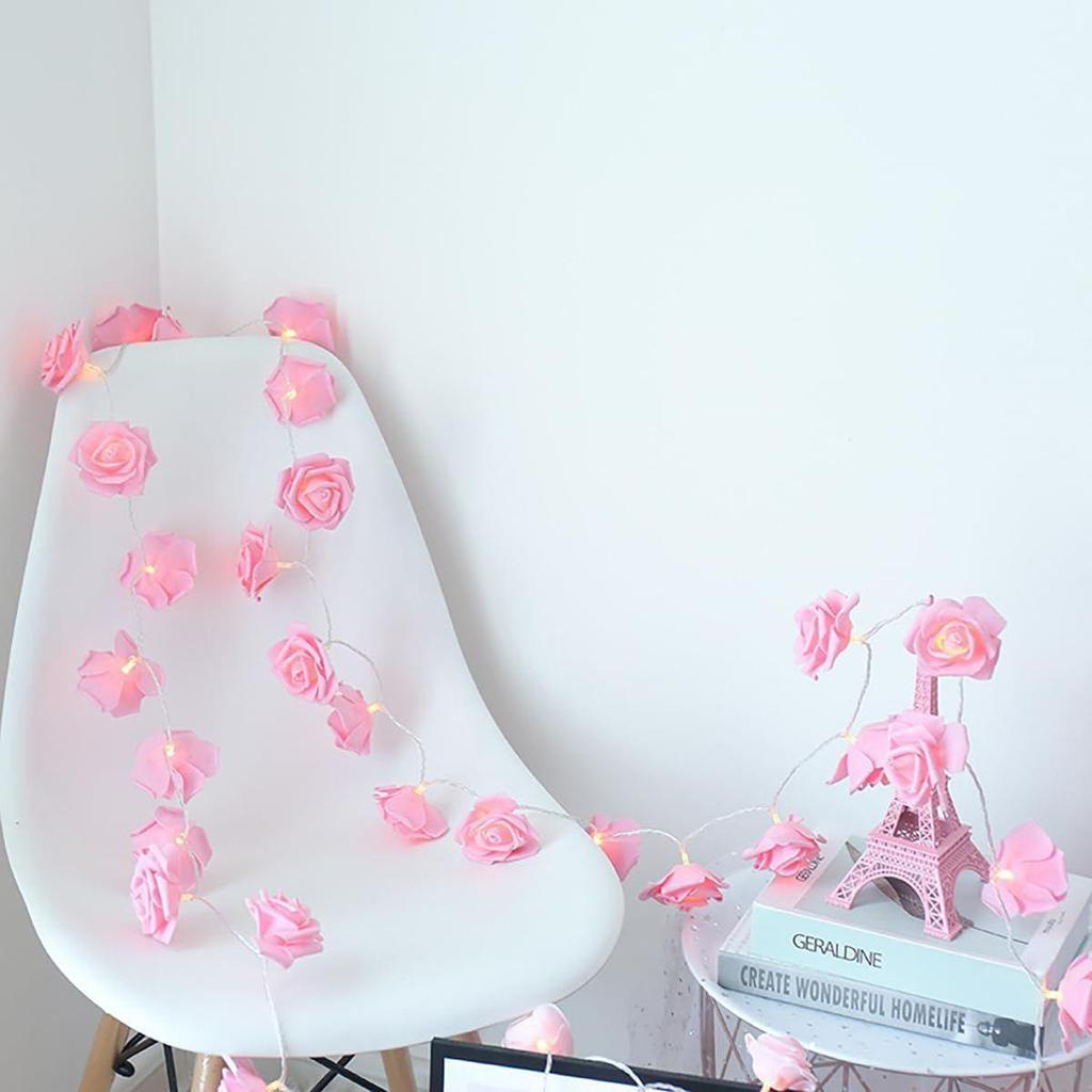 Serial String Lights - 14 LED Pink Rose, 10 Feet Fairy Lights for Home Decor,Mandir,Pooja Room,Valentine,Deepawali & Diwali Decoration