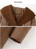Extra Long Over-the-Knee Down and Wool Coat with Belt and Large Lapel for Autumn & Winter YJ1393