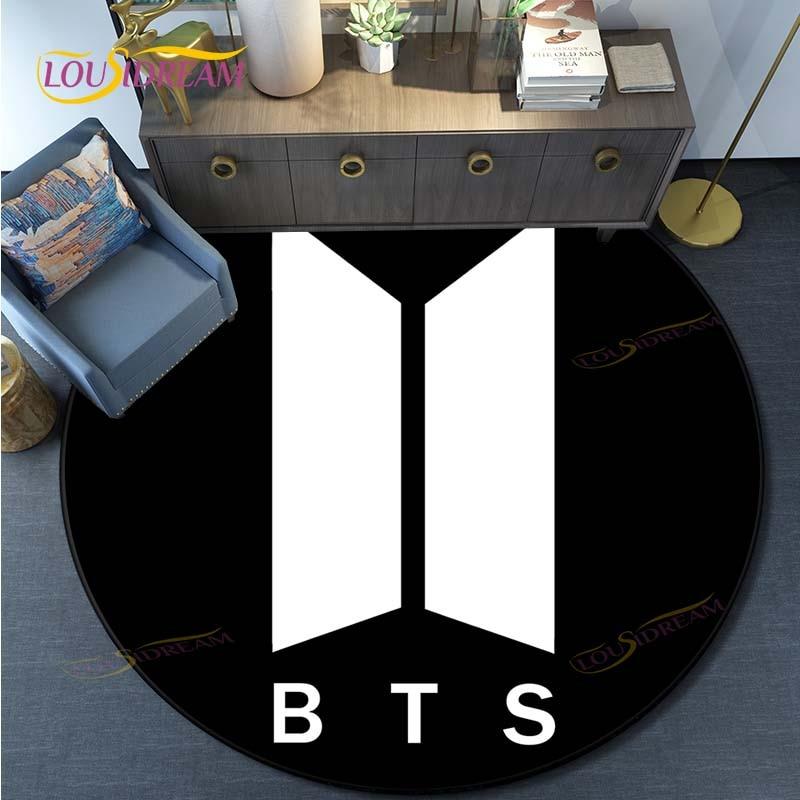 Tappeto Rotondo Kpop Bangtan Boys Tappetino per Pavimento Camera da Letto Tappeto Animale in Flanella Tappetino Antiscivolo per Gioco Bambini Tappetini Decorazione Stanza Bambini