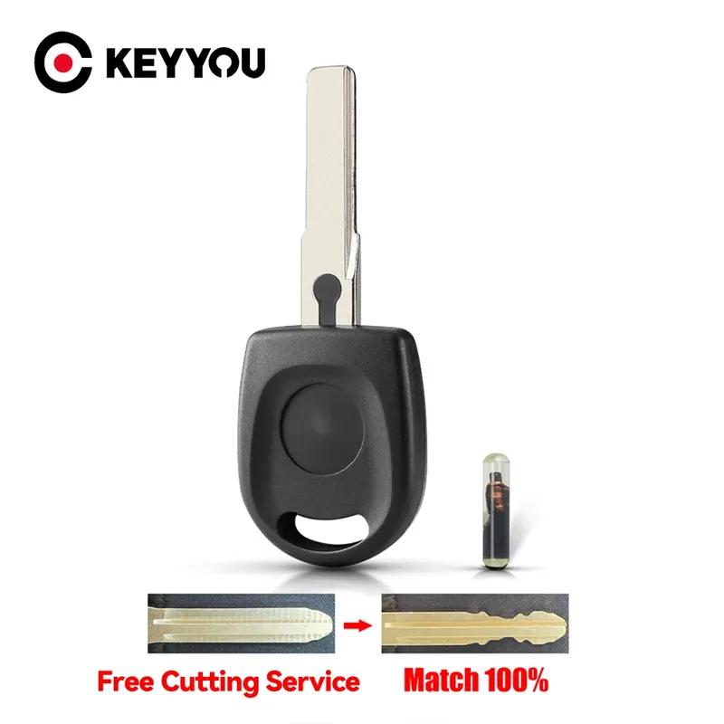KEYYOU With Cutting Service Car Ignition Key For VW For Volkswagen SKoda SEAT Key Case HU66 Fob Transponder Chip ID48