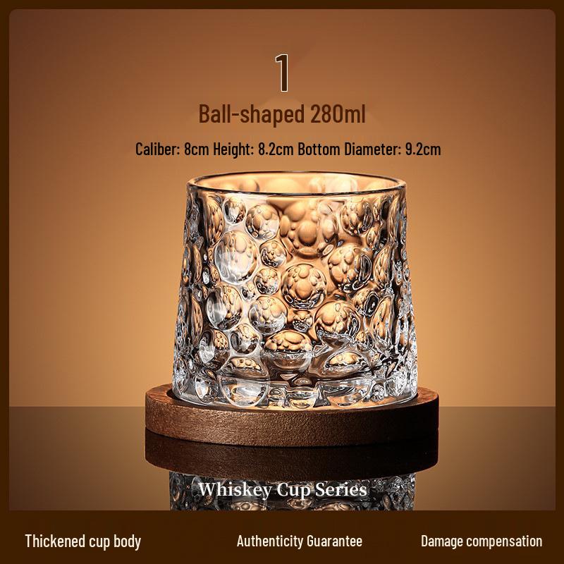 Luxury Rotating Whiskey & Brandy Glass Tumbler with Coaster