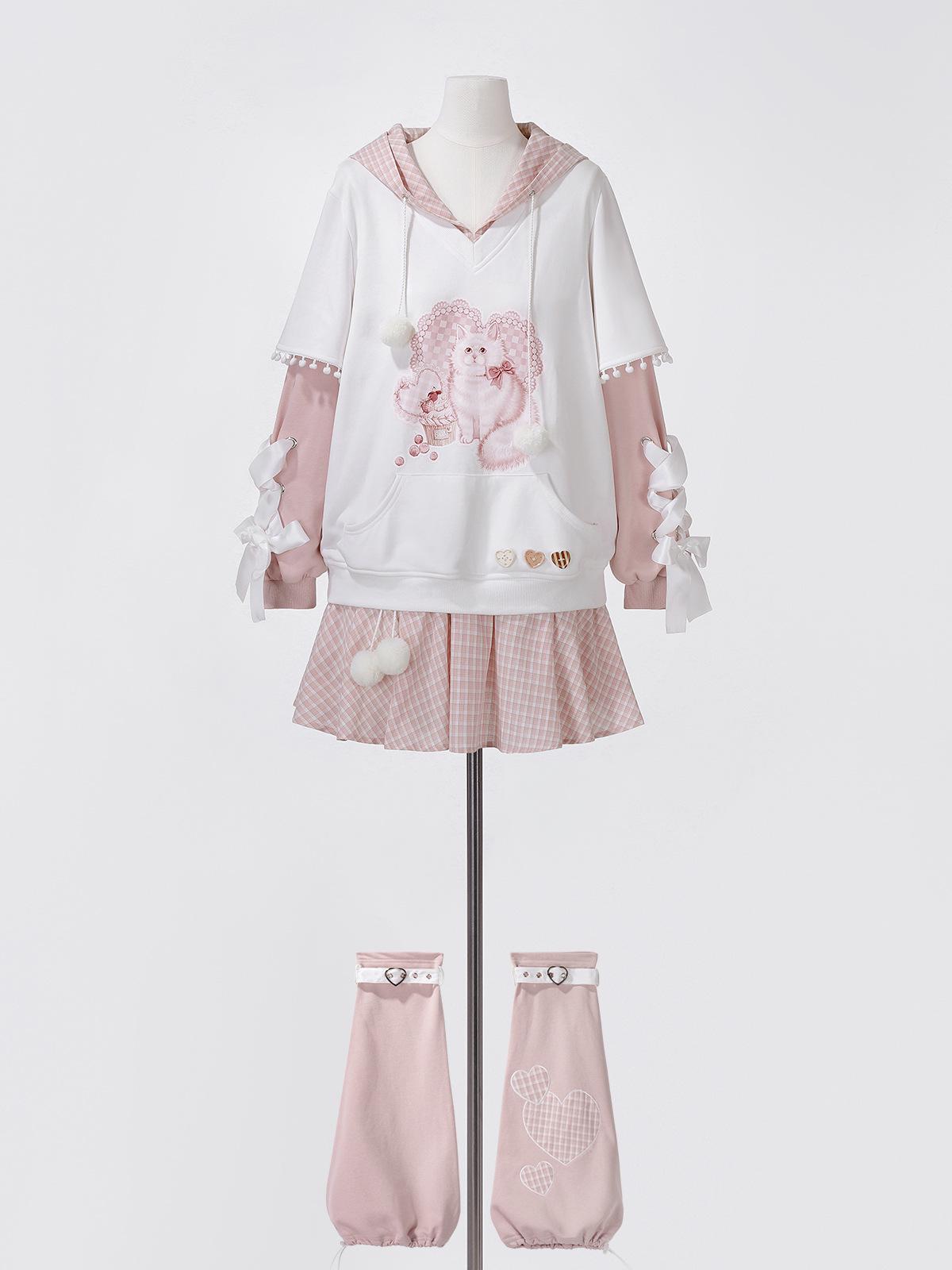 

Комплект топ и юбка «Медведь Доуцзян Лолита Кот» - Милый повседневный наряд для девочек Medium