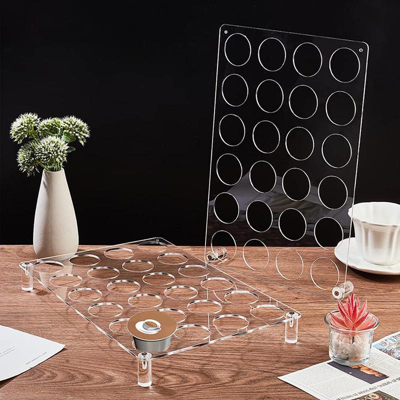 24-Slot Coffee Capsules Holder Drawer Organizer Tray Compatible With K-Cup Coffee Pods Acrylic Capsule Display Rack Home Office