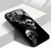 Trendy Skull Pattern Glass Material Phone Case For iPhone 17 Pro Max 16 15 14 13 12 11 Pro 16E 17Air 7 8 15 Plus XR XS X Cover