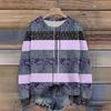 Long Sleeve Pullover Sweaters For Women O Neck Casual Cute Printing Knit Oversized Sweater