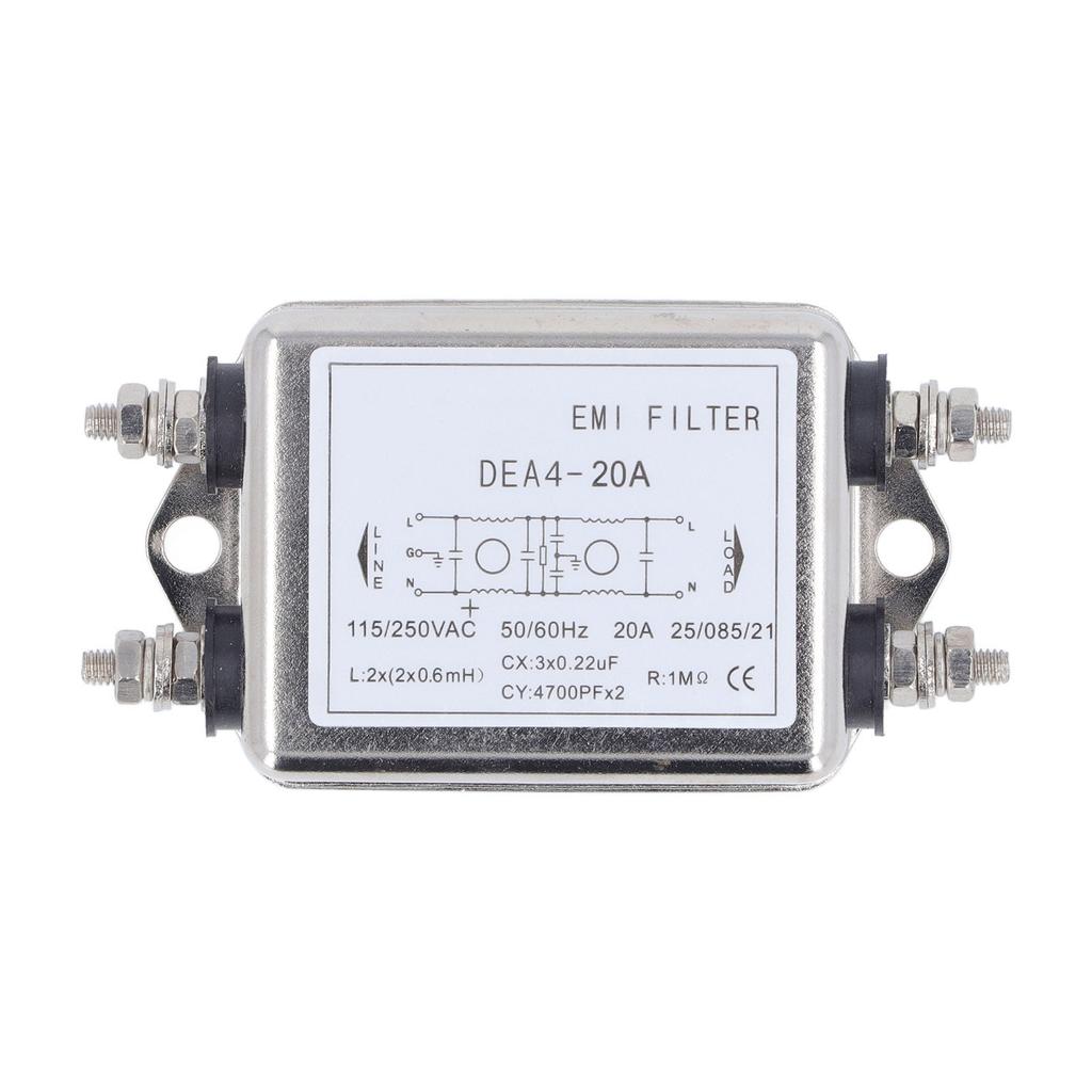 EMI Filter Noise Suppressor Power EMI Filter 2 Pole 1 Phase AC 115V 250V 20A 5060Hz