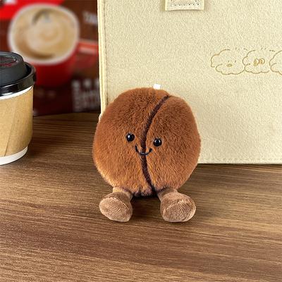 Plyšová panenka Creative Simulated Coffee Bean Přívěsek na klíče Zábavný přívěsek na klíče Vynikající batoh Dekorace Příslušenství Dárky