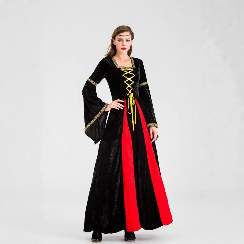 Halloween court noble princess queen costume, retro royal drama stage performance costume