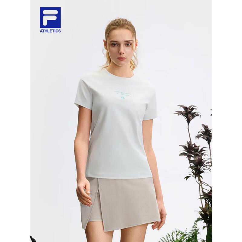 FILA Women's Basic Round Neck Knitted Short Sleeve T-Shirt