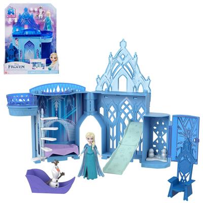 Mattel Disney Frozen Elsa und das Eis-Schloss (Stapelbare Schloss-Serie Mini-Puppe) [Verkleidungs-PuppeSchloss] [Haus und Zubehör enthalten] [Ab 3 Jahren] HLX01