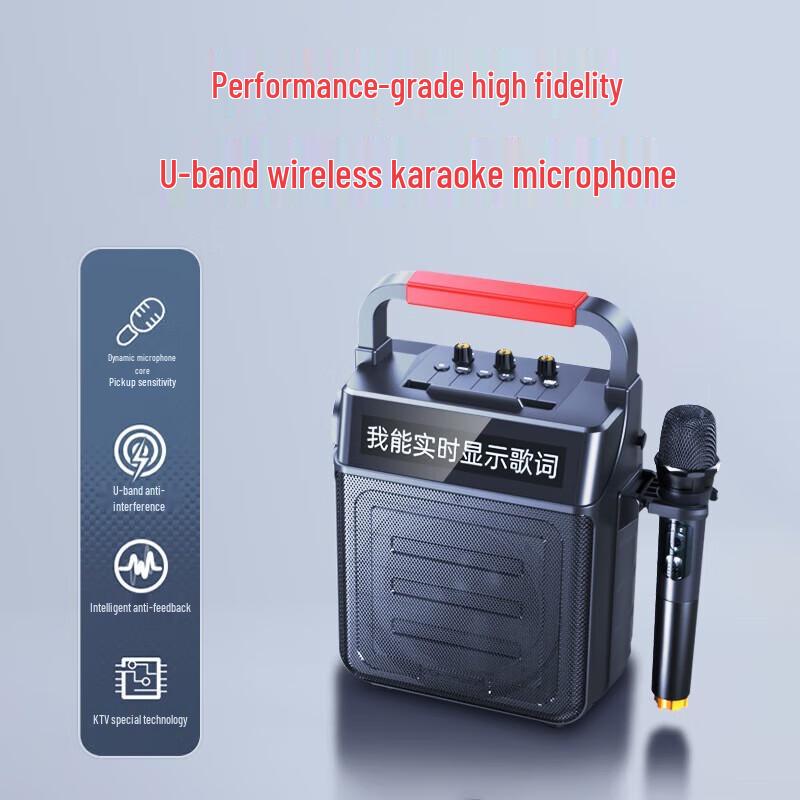 NEWMINE K22 Portable Bluetooth Speaker with Lyric Display CN plug (adapter included) (CN version)