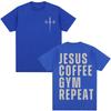Jesus Coffee Gym Repeat Christian Graphic T Shirts Men Women Fashion Vintage Gothic T-shirt Oversized Cotton Tees