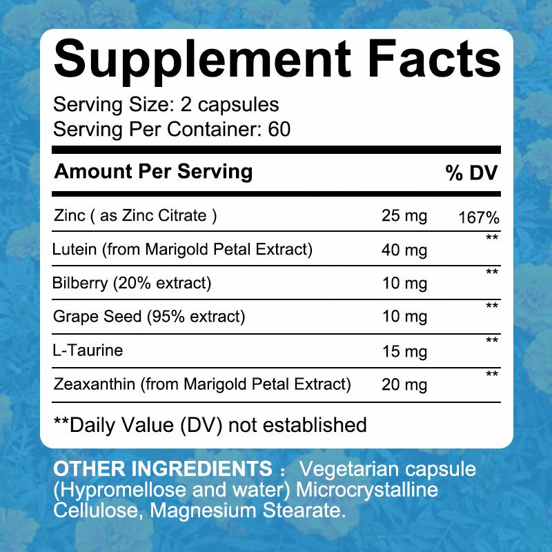 Bcuelov Lutein-Ester-Kapseln 120 mg hoher Gehalt mit Lutein-Zeaxanthin zur Linderung von Augenermüdung, Erhaltung der Makulagesundheit und klarer Sicht