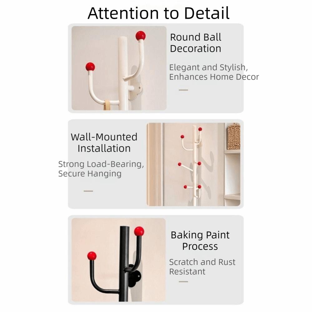 4/6 Hooks Cap Holder Saving Space Wall Hooks Durable Wall Mounted Coat Rack  Bedroom