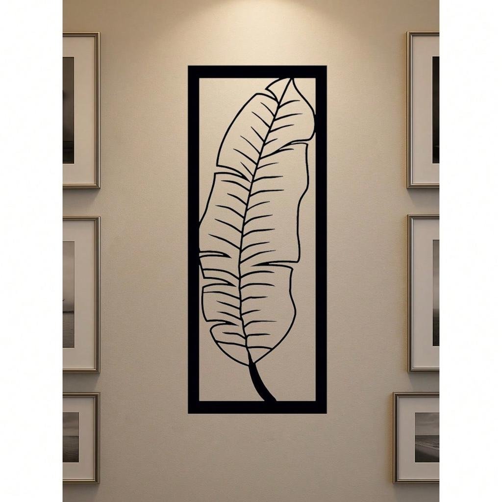 1pc Exquisite Metal Iron Leaf Wall Art, Rustproof Waterproof Home Decor for Living Room Bedroom