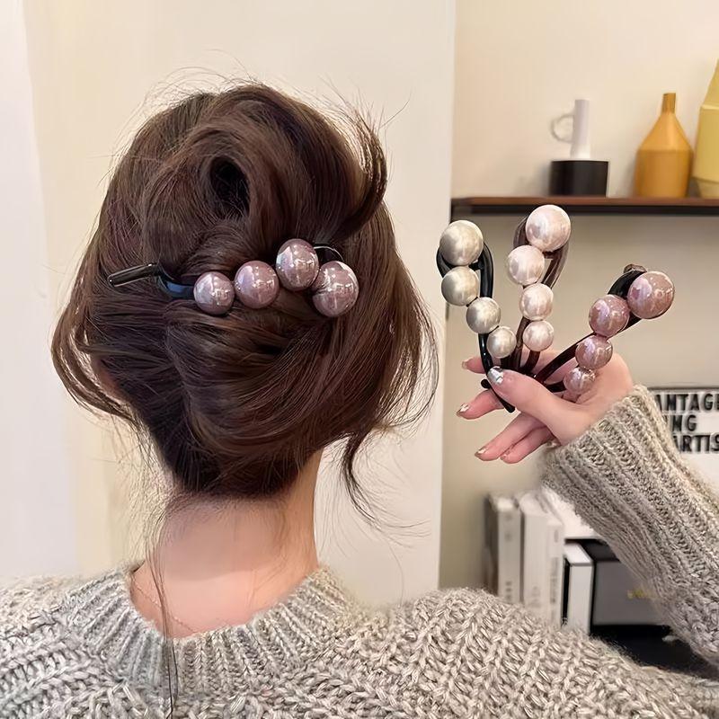 Simple Pearl Hair Clip for Women, Elegant Claw Clip/twist Clip for The Back of The Head