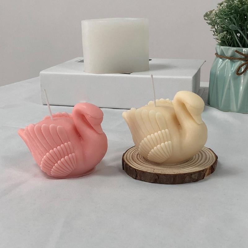 Swan Candle Mold 3D Beautiful Swan Silicone Mold Handmade Ice Cream Fondant Moulds DIY Chocolate Candy Decorating Tool
