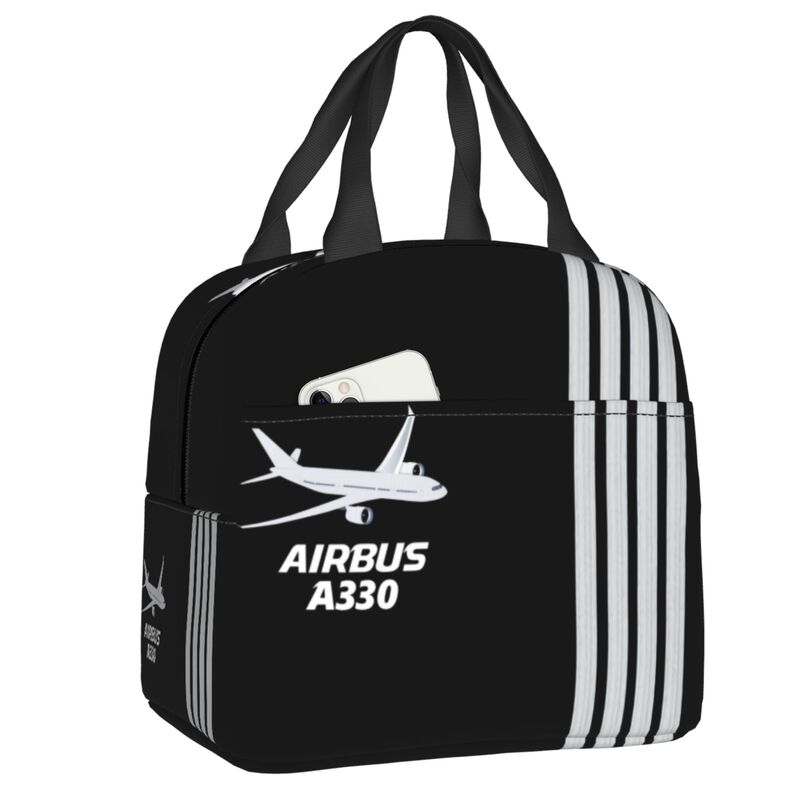 Aviation Arrival Departure Thermal Insulated Lunch Bag Aviator Airport Plane Portable Lunch Tote for Picnic Storage Food Box