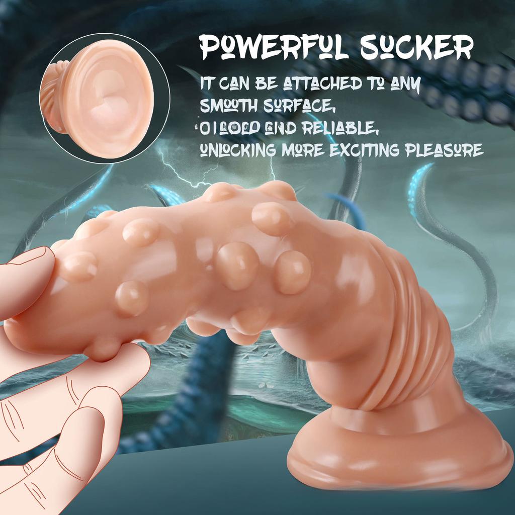 Hrbolaté Dildo s Hroty - Realistická Hračka Penis pro Muže a Ženy, Duální Použití Anální a Vaginální, Sexuální Hračka pro Dospělé