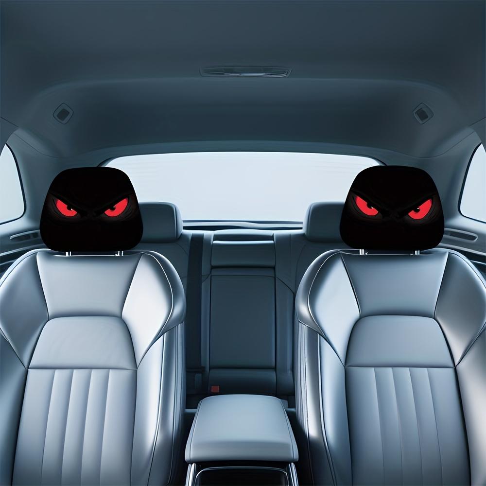 

Red Devil Eye Pattern Seat Headrest Covers, Fashionable and Unique Design, Enhances In- Ambiance, Suitable for Daily Driving and Long-Distance Travel 2pcs