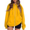 Women's Long Sleeve Color Hooded Sweatshirt Casual Pullover Top
