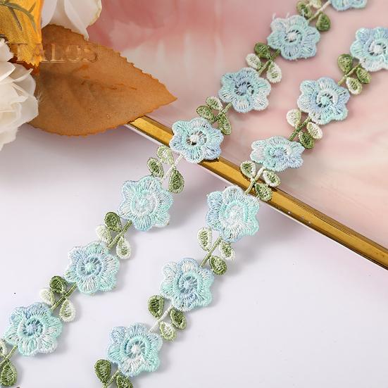 Flower Lace Trim Ribbon Vibrant Color Widely Used DIY Crafts Embroidered Crochet Lace Trim Fabric Decorations for Sewing