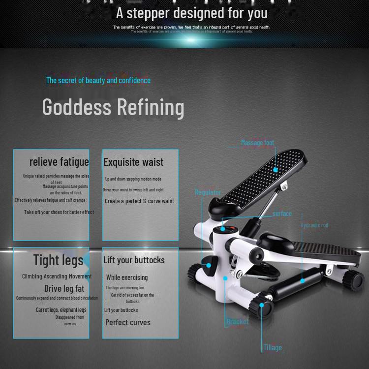Silent Hydraulic Pedal Stepper, Installation-Free Home Fitness and Waist Twisting Exercise Machine