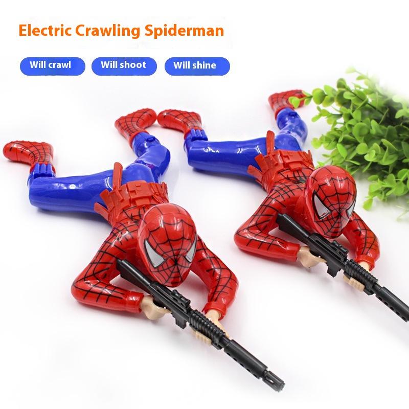 Marvel Peripherie Krabbelspielzeug Spider-Man Captain America Hulk Mit Pistole Krabbelmodell Mit Lichtern Kinder-Krabbelspielzeug