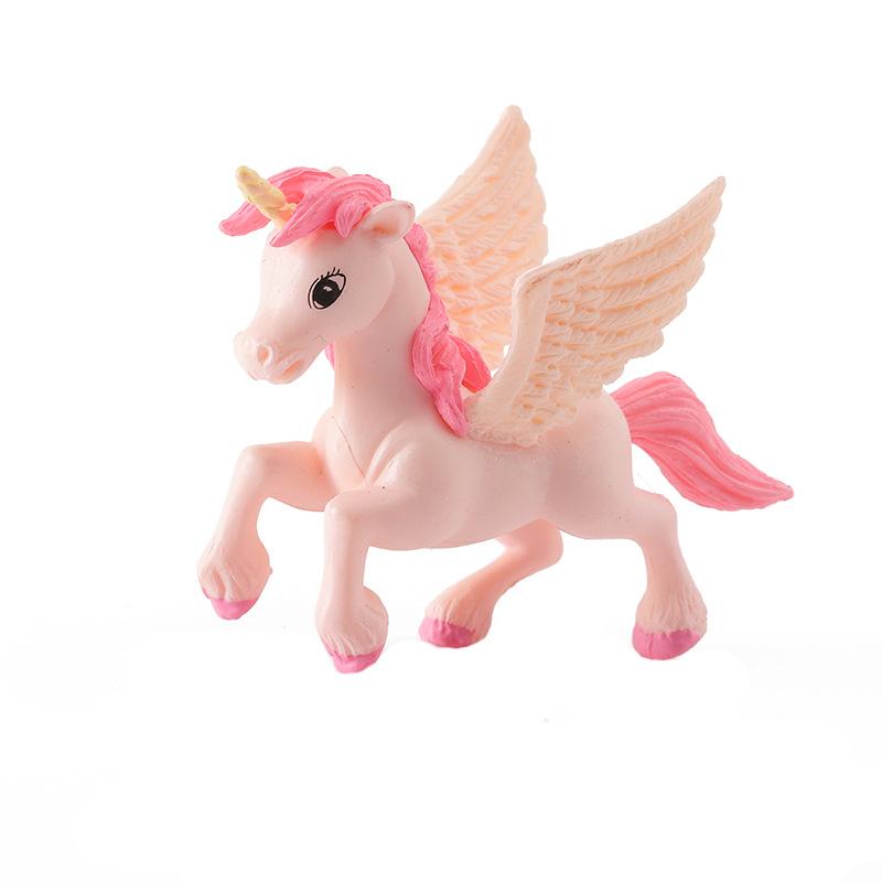1 Stück Cartoon Niedliche Pegasus-Puppen Einhorn Anime Actionfigur Pony Sukkulenten Montage Ornamente Geschenke Spielzeug für Kinder
