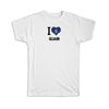 I Love Guam Flag Heart Country Crest Guaunisexian Expat T Shirt