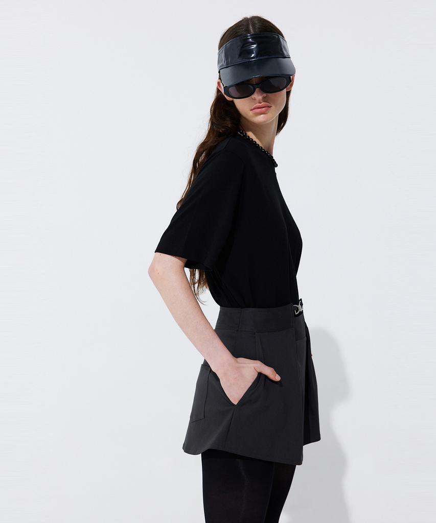 WNDERKAMMER Tuck Skort_Charcoal (Tuck Skirt Pants_Charcoal)