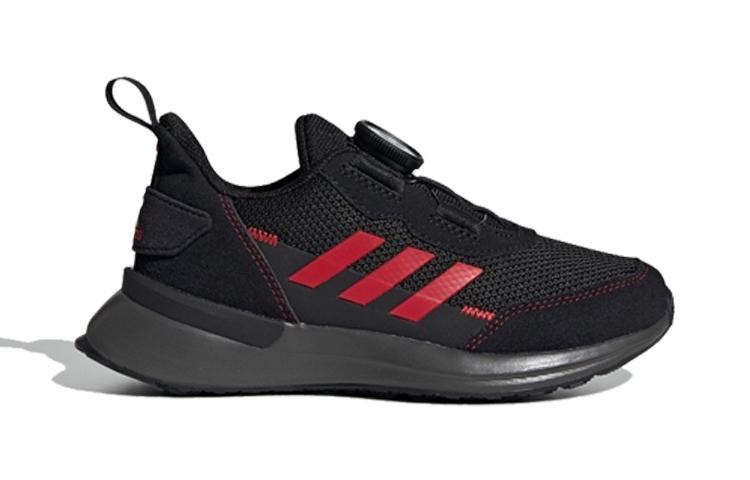 Adidas Rapidarun Boa Cushioning Low top Kids' Running Shoes Black Red Children Aged 3 7 Years Old FU7314
