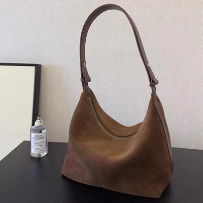 Suede Retro Bag Women'S Large Capacity Autumn And Winter Versatile Shoulder Messenger Bag Commuter Tote Bag Tide