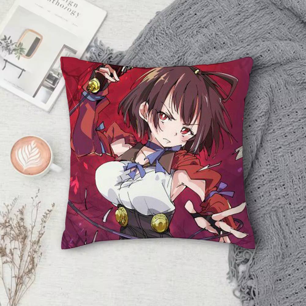 K-Kabaneri Of The Iron Fortress Double-Sided Printed Square Decorative Cushion Cover For Sofa Living Room Home Decor