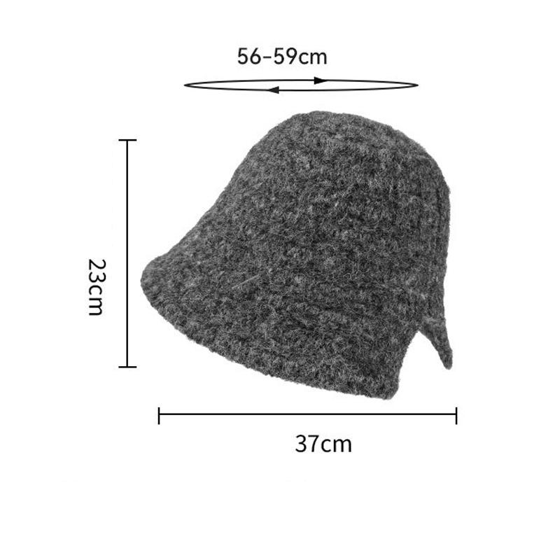 Knitted Fisherman Hat Women's Autumn Winter Ear Protection Bucket Hat Basin Hat