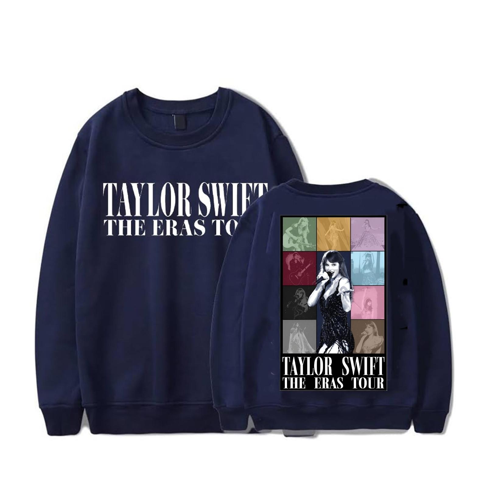 Мужской плюшевый теплый свитер с принтом модный повседневный свитер с круглым вырезом M тёмно-синий 2330₽