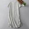 2025 Summer New Retro Shirt Skirt Medium and Long Loose Small Stand-up Collar Temperament Plaid Dress