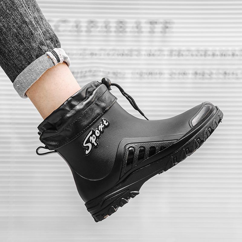 Fashion short rain shoes men's high-end construction ultra-light non-slip waterproof wear-resistant