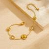 Gold-Plated Rhinestone Star & Oval Stainless Steel Face Jewelry Set